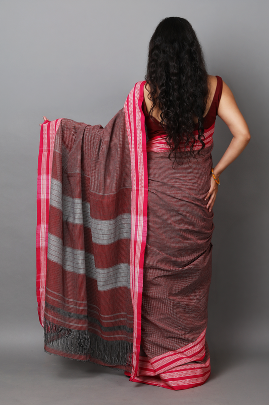 DHARA – Maroon Checks