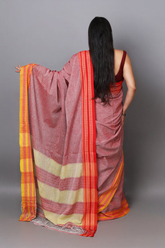 SAGARI - Crimson & Amber Micro-Checks