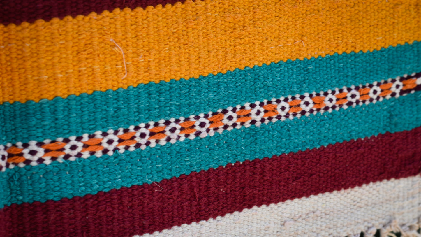 GEOMETRIC - Maroon Mustard Teal Diamond - 1.5x1.5 ft