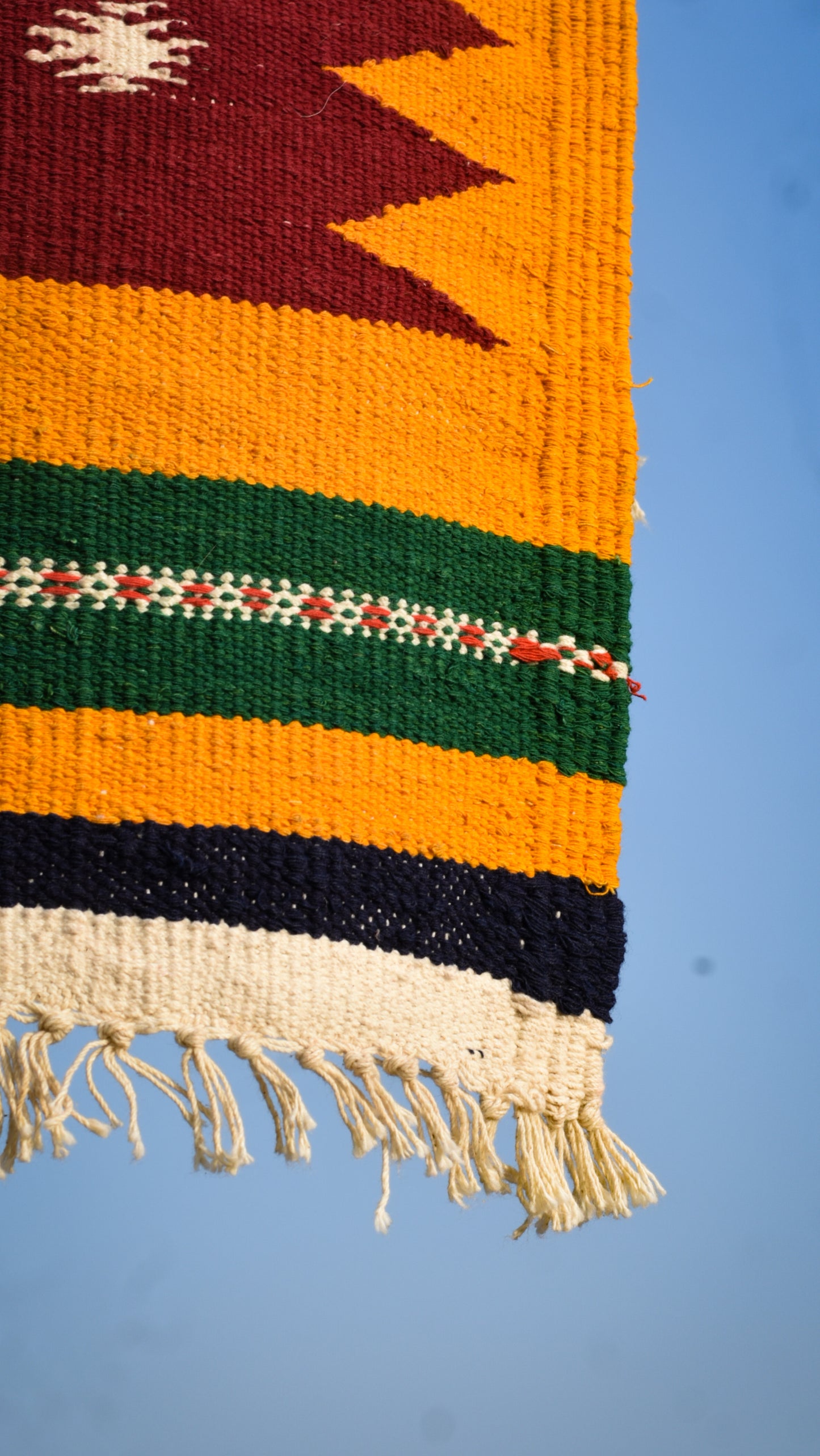 GEOMETRIC - Maroon Mustard Diamond Motif - 2x2 ft