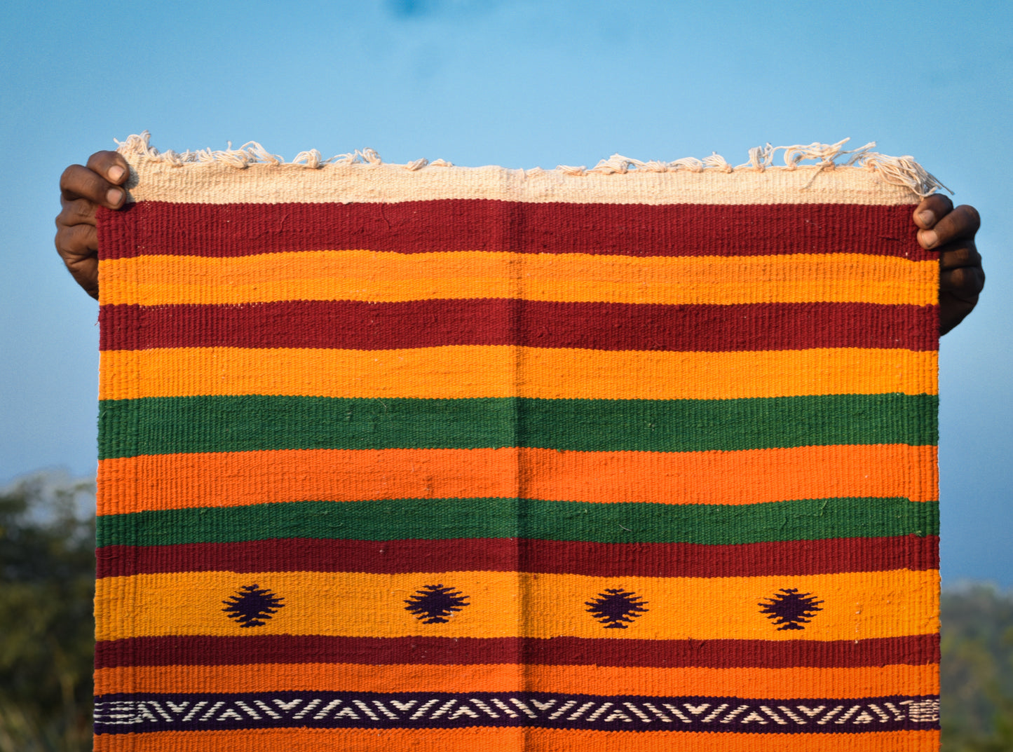 GEOMETRIC - Mustard Teal Diamond - 2x5 ft