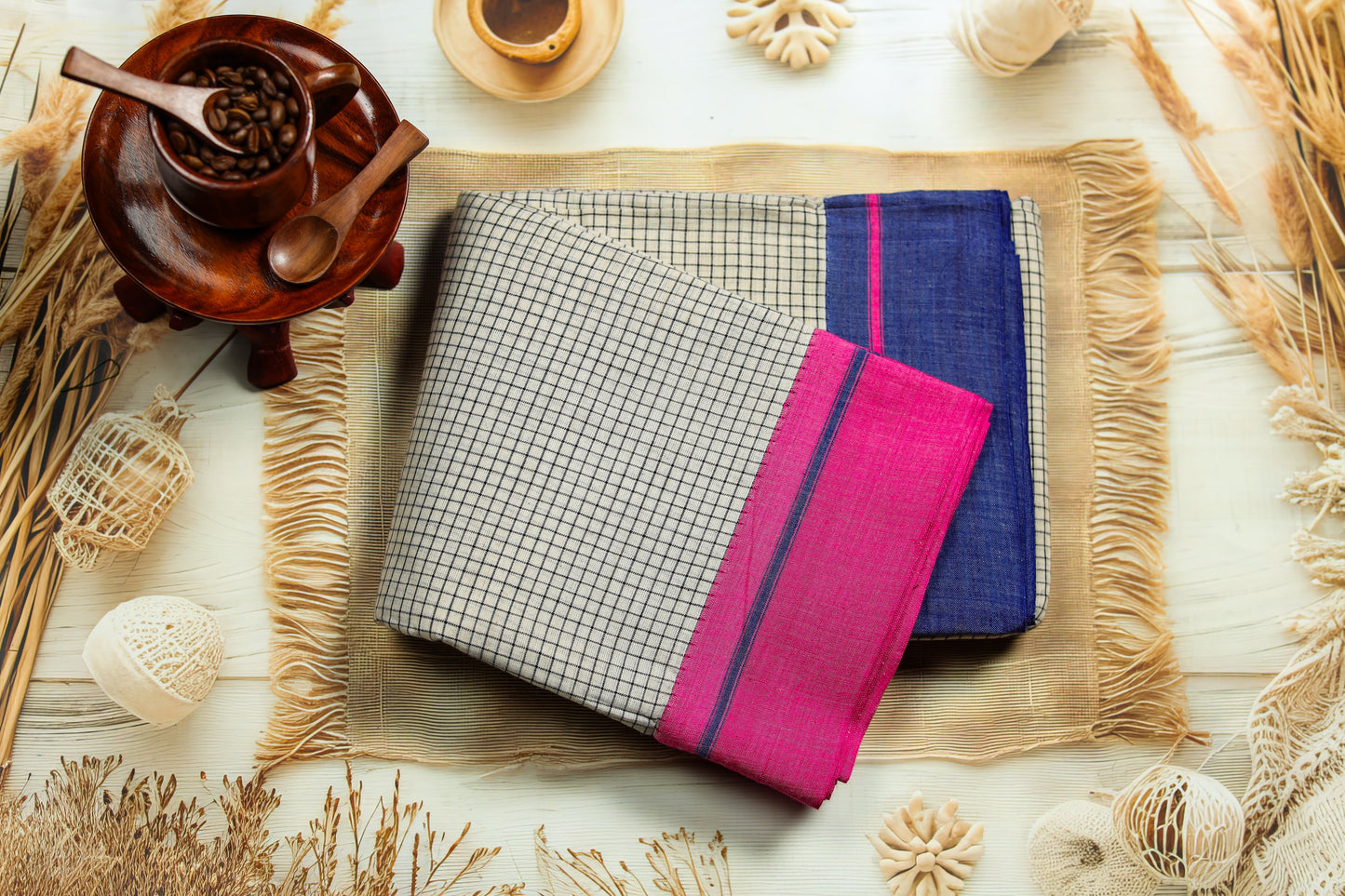 Double Colored Checkered saree