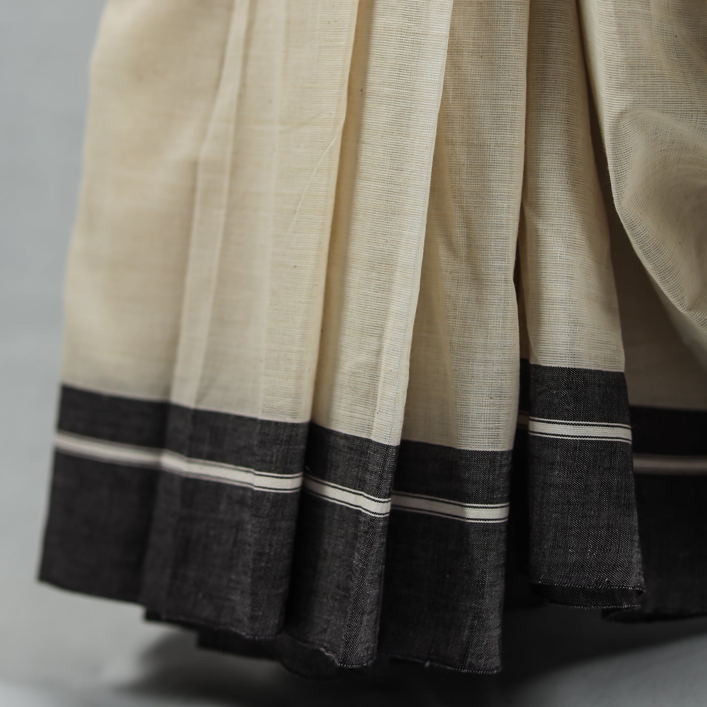 White with Black Border saree
