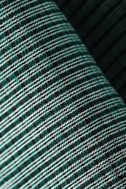 Green Checkered With light Green Border saree