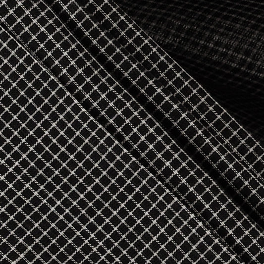 VARNA – Jet Black Checks Double Border (Mustard / Red)