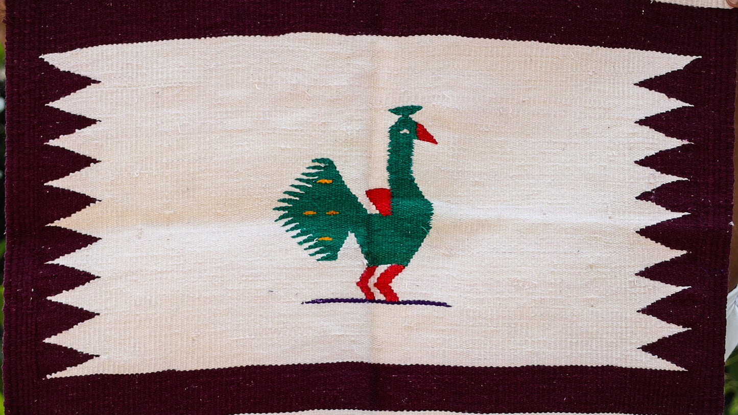 NAVAL - Burgundy & Jamuni Mor - 2 x 2 ft
