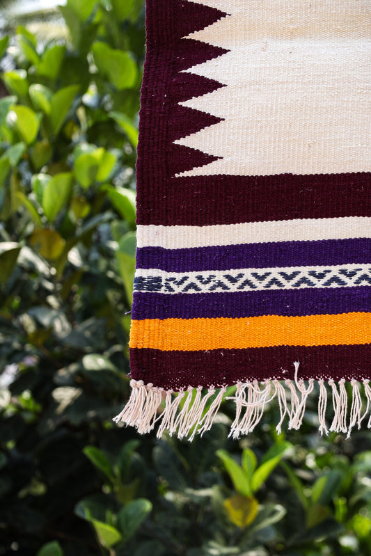 NAVAL - Burgundy & Jamuni Mor - 2 x 2 ft