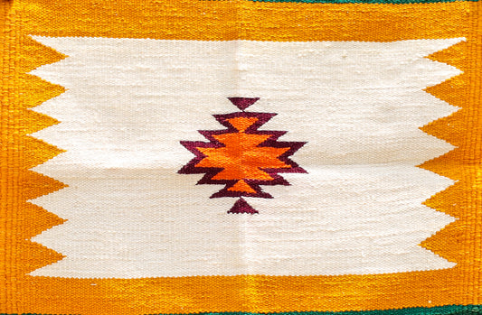 GEOMETRIC - Marigold & Burnt Orange Badi Ghadi - 1.5 x 1.5 ft