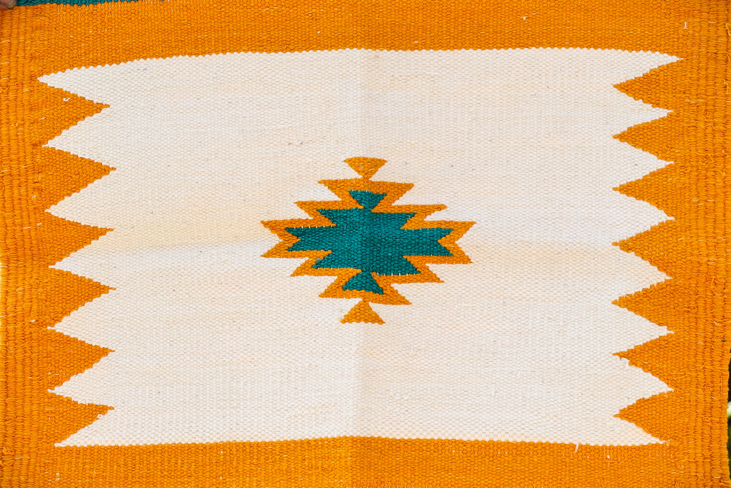 GEOMETRIC - Yellow and Turquoise Badi Ghadi - 1.5 x 1.5 ft