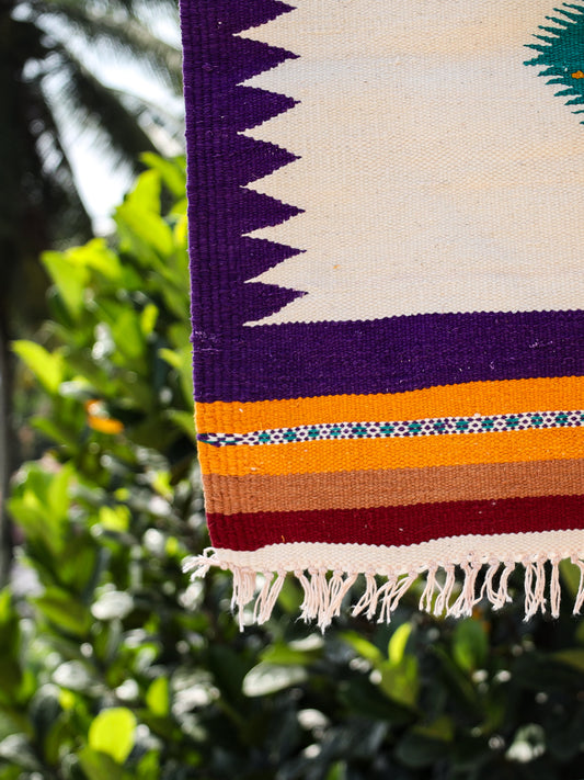 NAVAL - Purple and Turquoise (Mor) - 2 x 2 ft