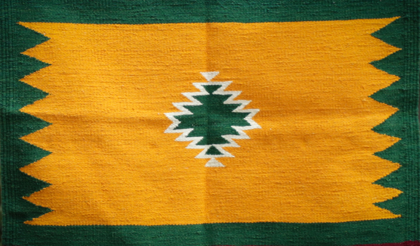 GEOMETRIC - Mustard and Green - 2 x 2 ft