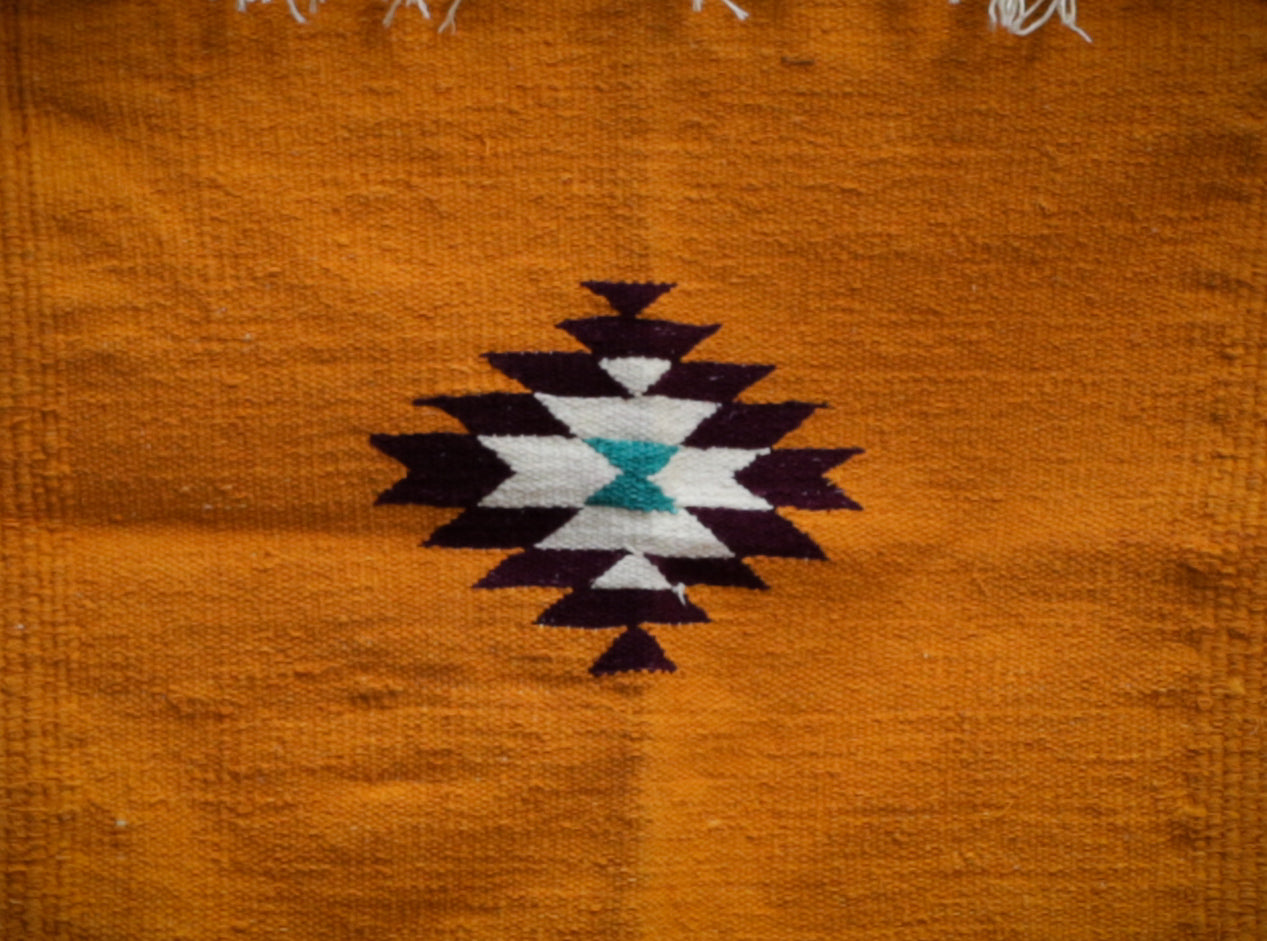 GEOMETRIC - Mustard and Off-White - 1.5 x 1.5 ft