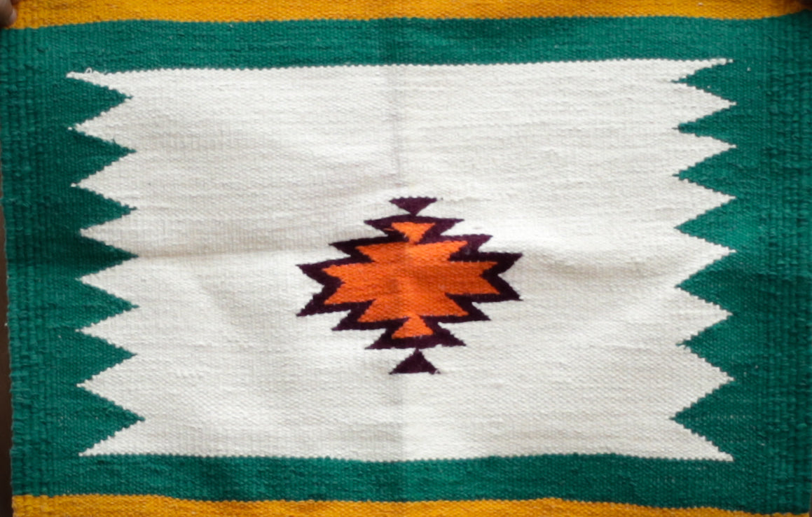 GEOMETRIC - Green and Orange - 1.5 x 1.5 ft