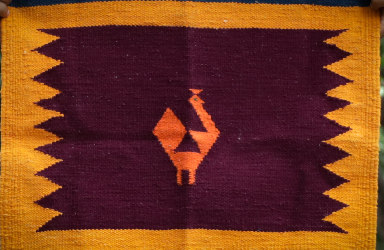 NAVAL - Navy Blue and Deep Maroon - 1.5 x 1.5 ft