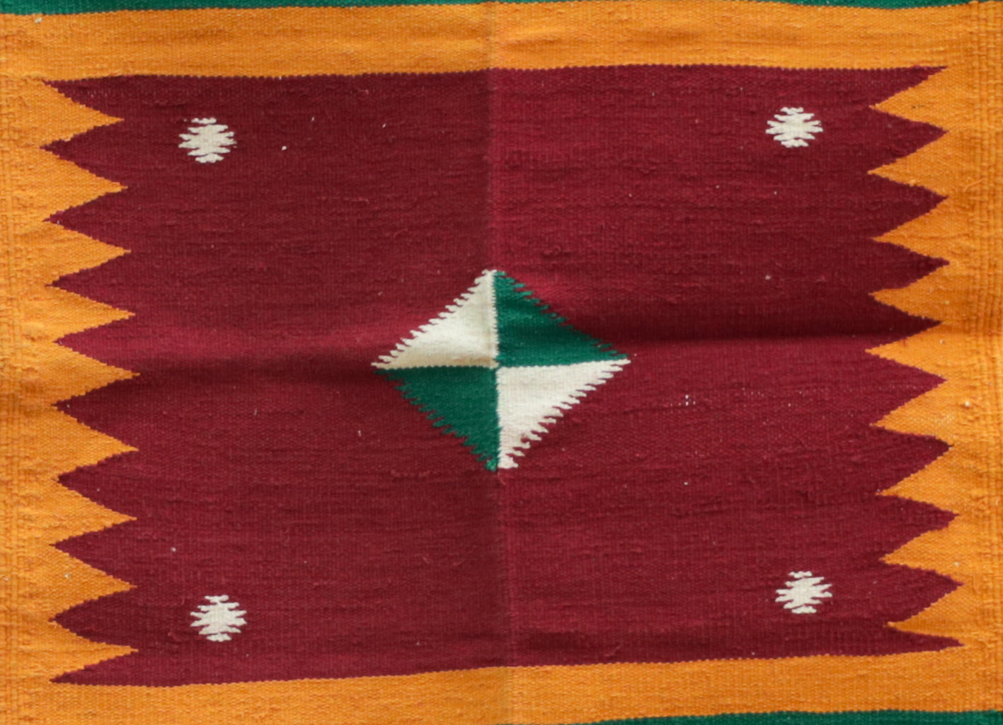 GEOMETRIC - Maroon & Honey Saffron - 2 x 2 ft