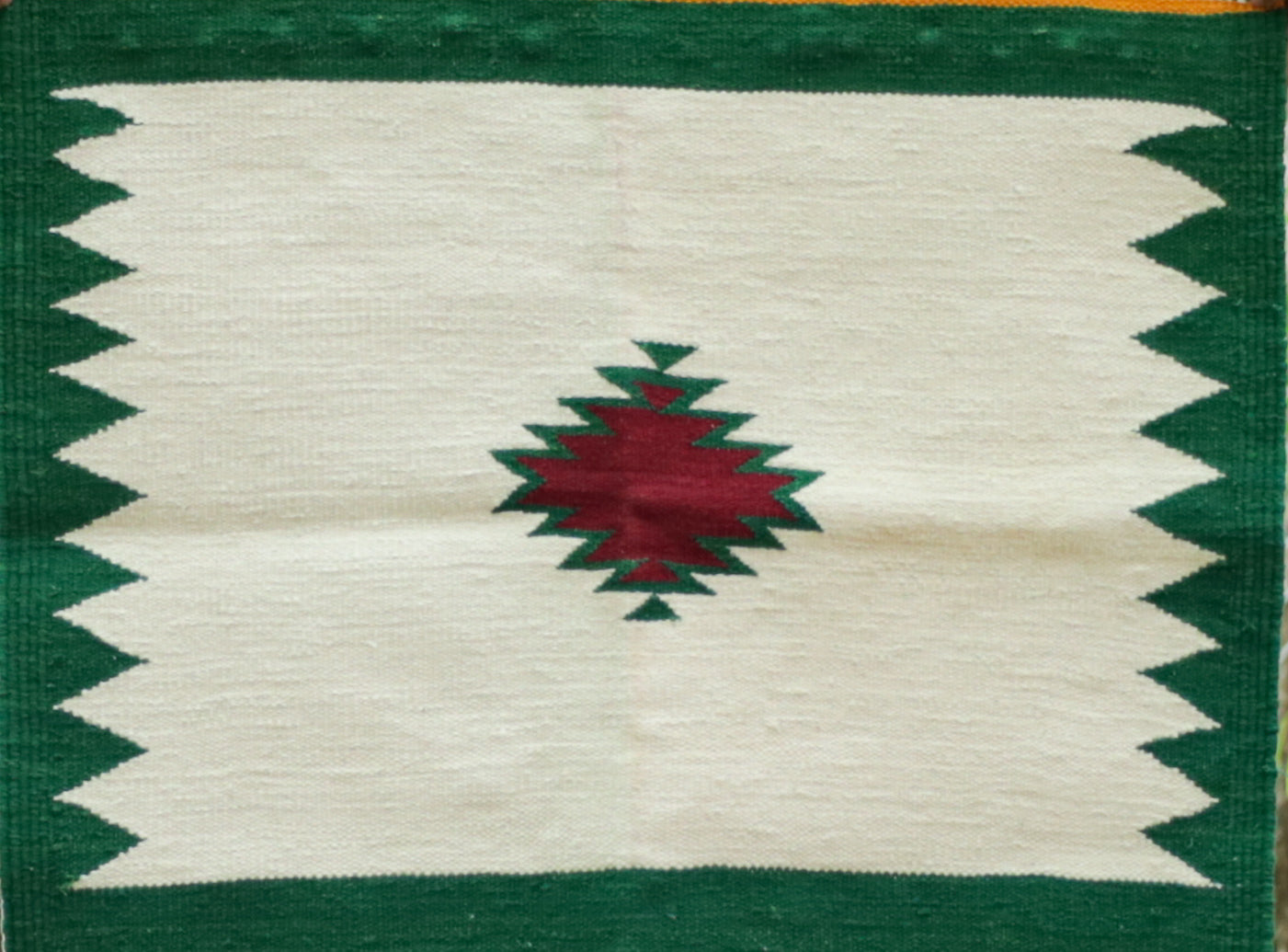 GEOMETRIC - Emerald Green & Garnet Wine - 2 x 2 ft