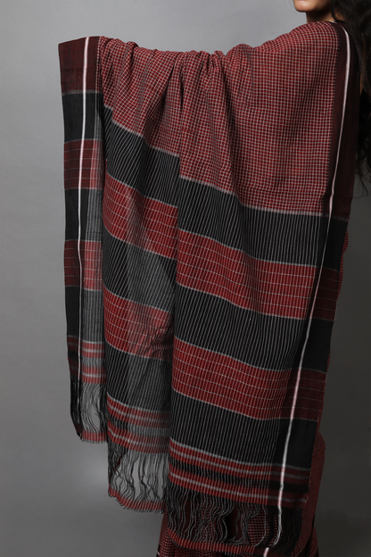 MOUNA - Dark Maroon Checks