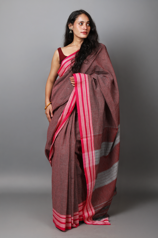 DHARA – Maroon Checks
