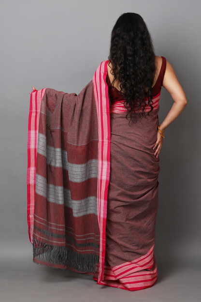 DHARA – Maroon Checks