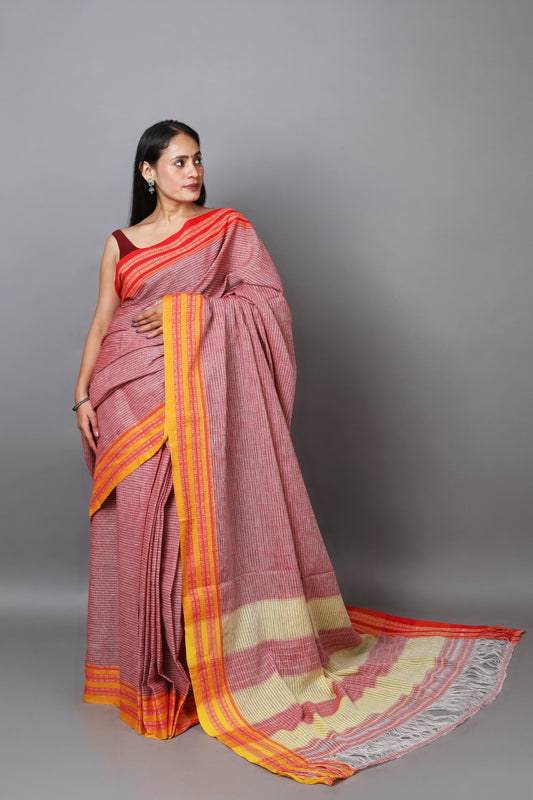 SAGARI - Crimson & Amber Micro-Checks