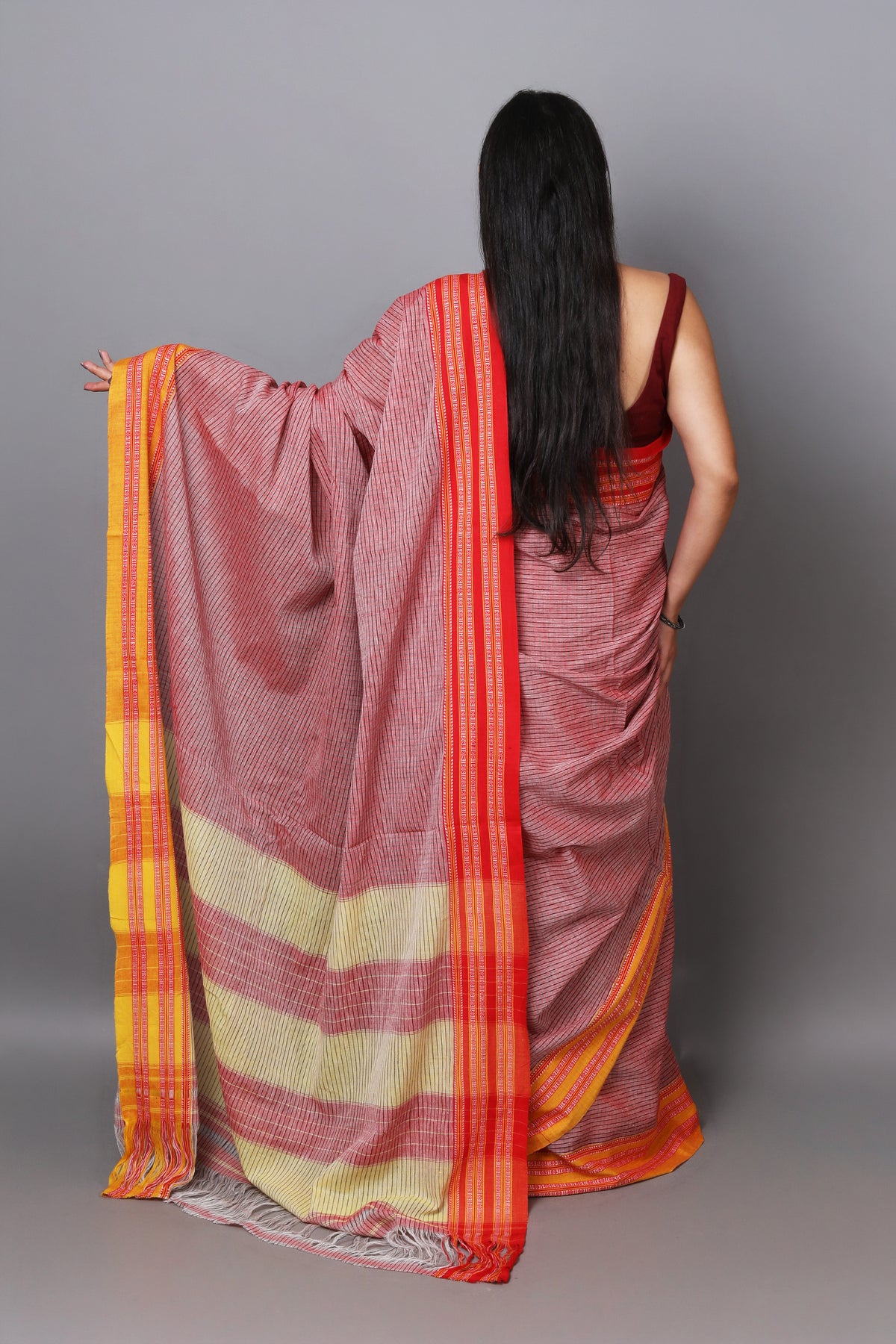 SAGARI - Crimson & Amber Micro-Checks