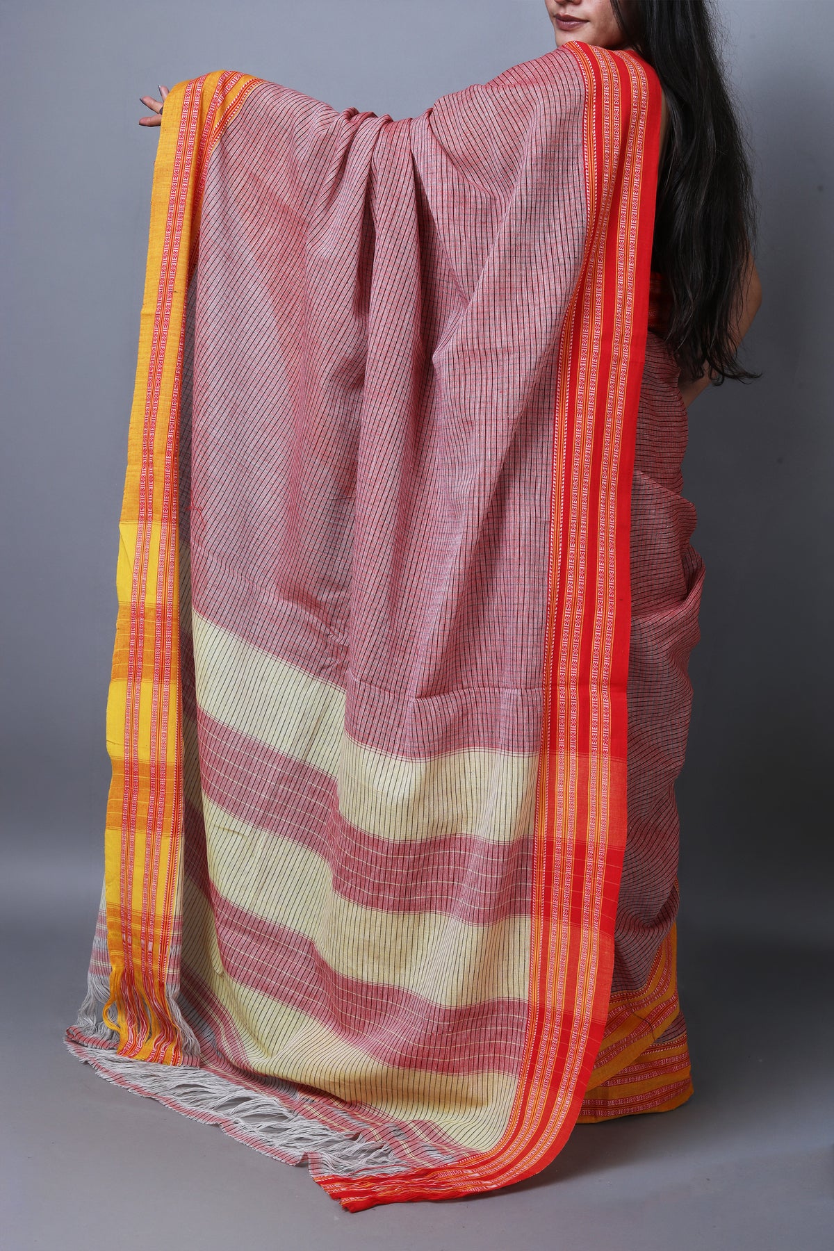 SAGARI - Crimson & Amber Micro-Checks