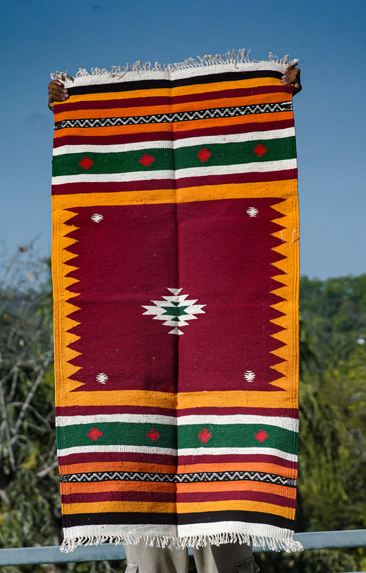 GEOMETRIC - Amber Red Badi Ghadi - 2 x 4 ft