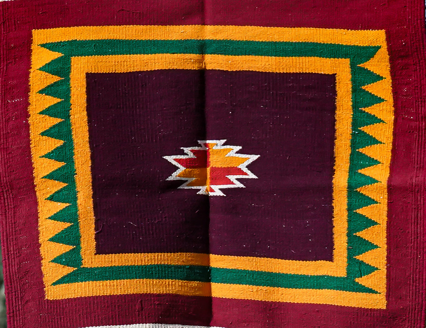 GEOMETRIC - Deep Maroon Badi Ghadi - 2 x 4 ft