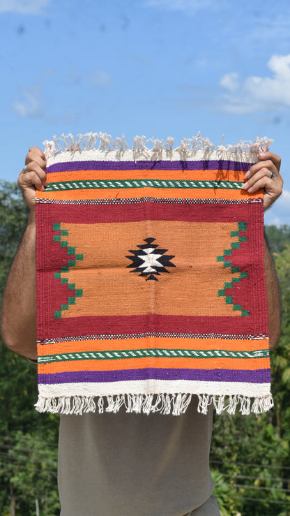 GEOMETRIC - Rust Maroon - 1.5x1.5 ft