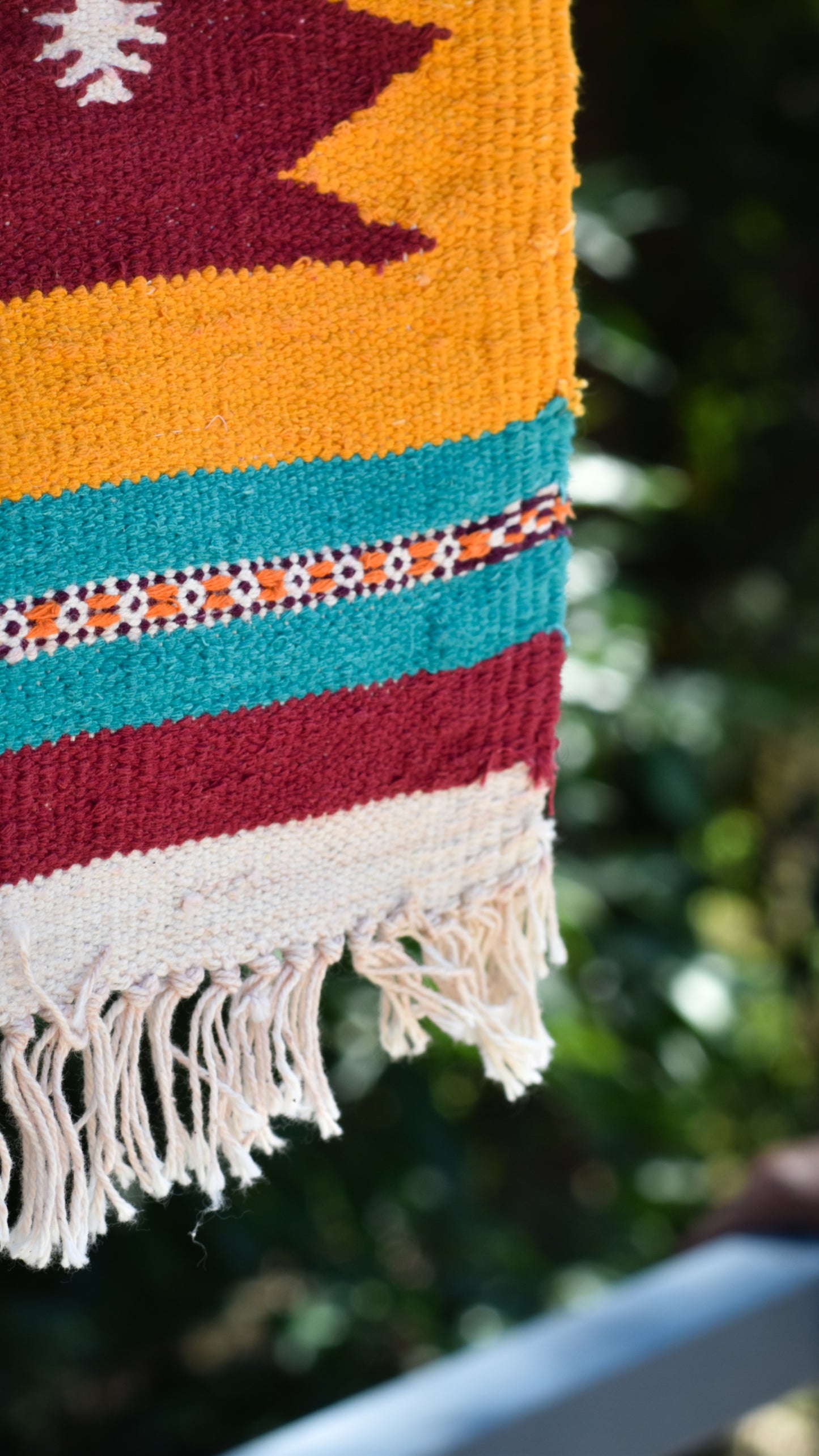 GEOMETRIC - Maroon Mustard Teal Diamond - 1.5x1.5 ft