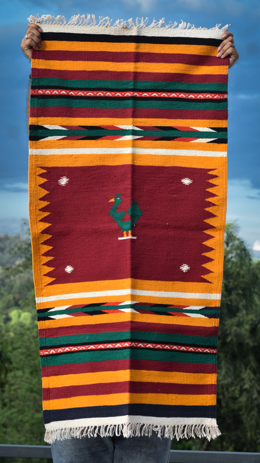 NAVAL - Garnet Ochre Peacock Motif - 2x4 ft