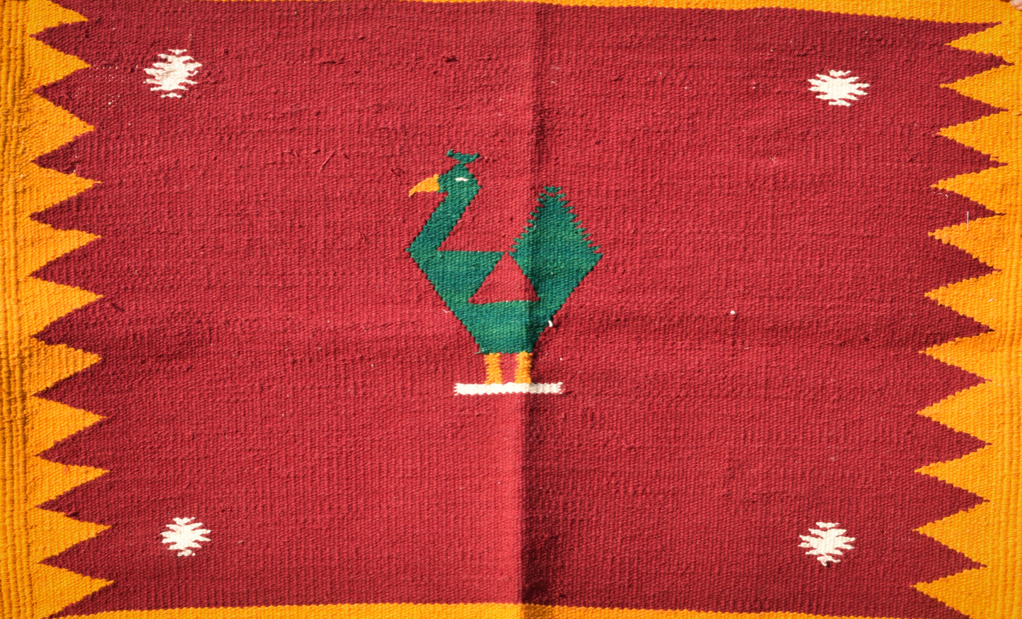 NAVAL - Garnet Ochre Peacock Motif - 2x4 ft