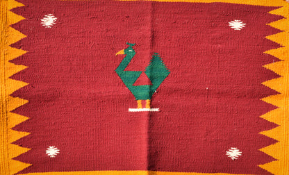 NAVAL - Garnet Red Peacock Motif - 2x2 ft