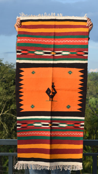 NAVAL - Tangerine Noir Peacock Motif - 2x4 ft