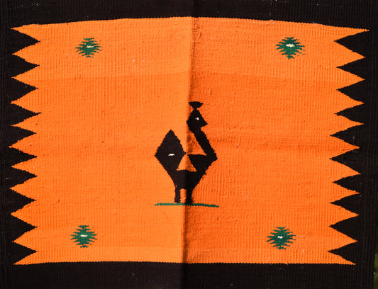 NAVAL - Tangerine Noir Peacock Motif - 2x4 ft