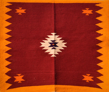 GEOMETRIC - Maroon Mustard - 2x5 ft