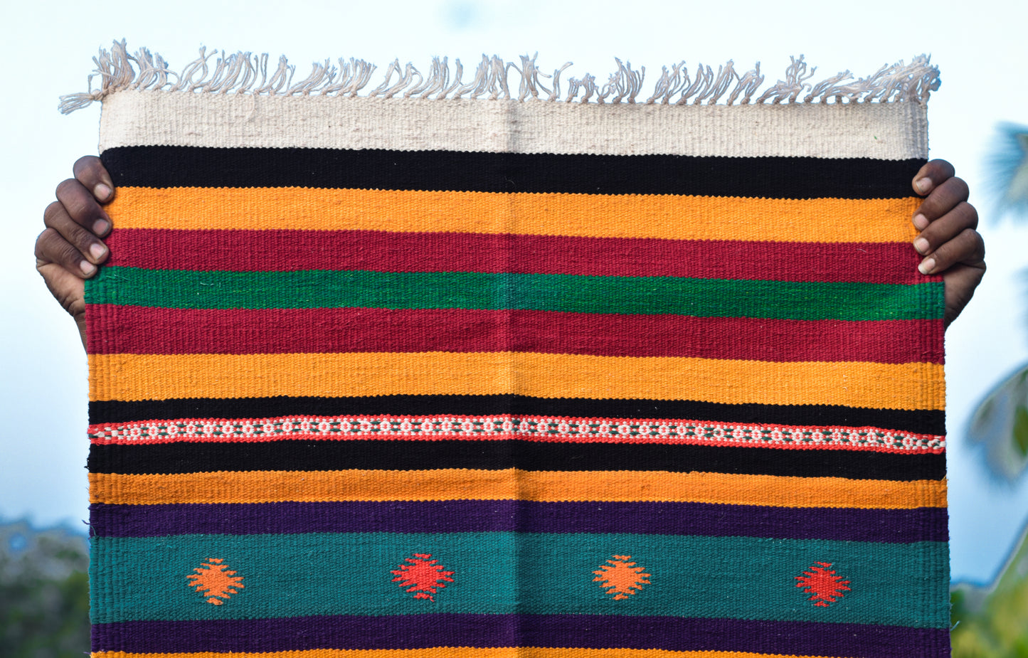 NAVAL - Crimson Teal Peacock Motif - 2x4 ft