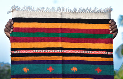 NAVAL - Crimson Teal Peacock Motif - 2x4 ft