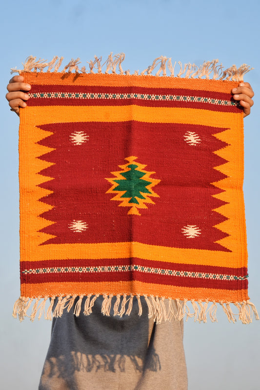 Geometric - Ember Maroon Diamond – 1.5 × 1.5 ft