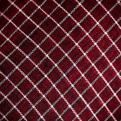 Red Checkered with maroon Border saree