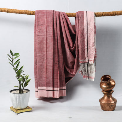 Pink With Light Pink Border saree