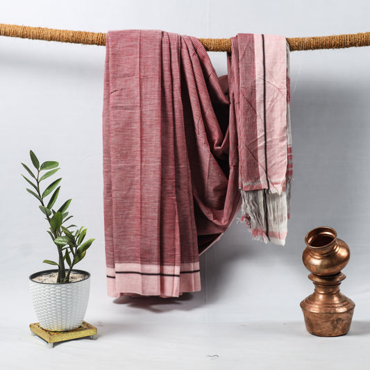 Pink With Light Pink Border saree