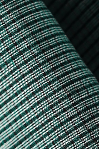 Green Checkered With light Green Border saree