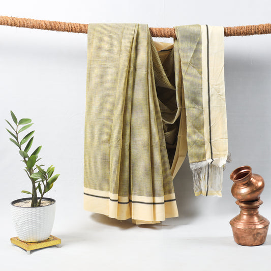 Yellow  With Baige Border saree
