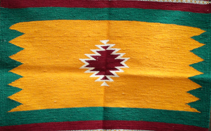 GEOMETRIC - Mustard and Green - 2 x 2 ft