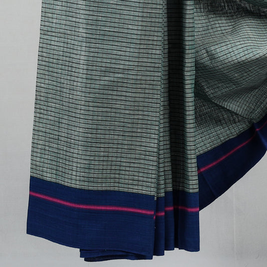 MOUNA – Sage Green Checks Double Border (Blue/Pink)