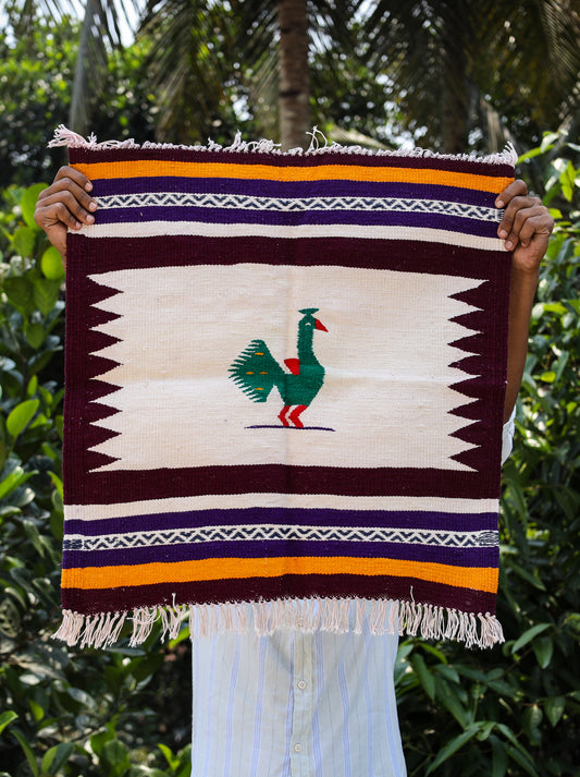 NAVAL - Burgundy & Jamuni Mor - 2 x 2 ft