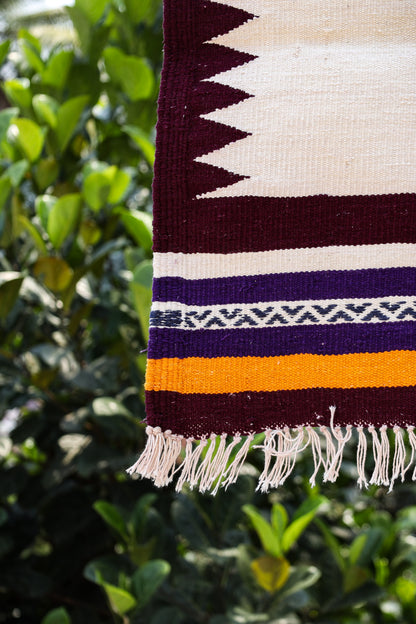 NAVAL - Burgundy & Jamuni Mor - 2 x 2 ft