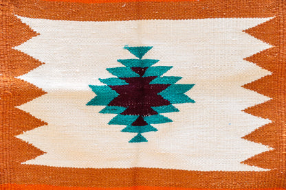 GEOMETRIC - Kesari & Burgundy Badi Phool - 1.5 x 1.5 ft