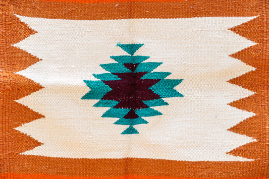 GEOMETRIC - Kesari & Burgundy Badi Phool - 1.5 x 1.5 ft